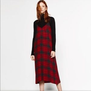 Zara Plaid Spaghetti Strap Dress